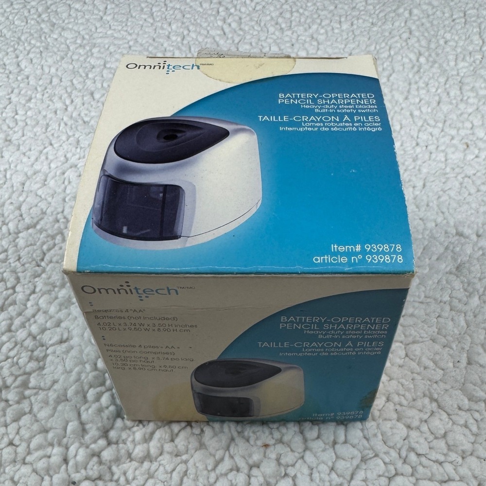 Omnitech Battery Operated Desktopβ Pencil Sharpener OT-34443 Silver Black 939878